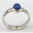 thumbnail image 2 of 925 Sterling Silver Beautiful Cabochon Lapis Lazuli Tibetan Celtic Ring Size 7, 2 of 3