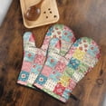 thumbnail image 5 of Pioneer Flower Floral Print Pattern Oven Mitt 2-Pack Set, Heat Resistant Kitchen Gloves, 7.7" X 12", 5 of 6