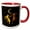 Red/White, variant on 3drose, Funny Dog and Tabby Cat Dancing in the Moonlight, 11oz Two-tone Blue Mug