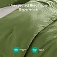 thumbnail image 3 of Sonive Washed Comforter Sets Full 3 Piece, Soft and Cozy, Fluffy Microfiber Fill, Washed Textured Wrinkled Design (Loden Green, Full), 3 of 8