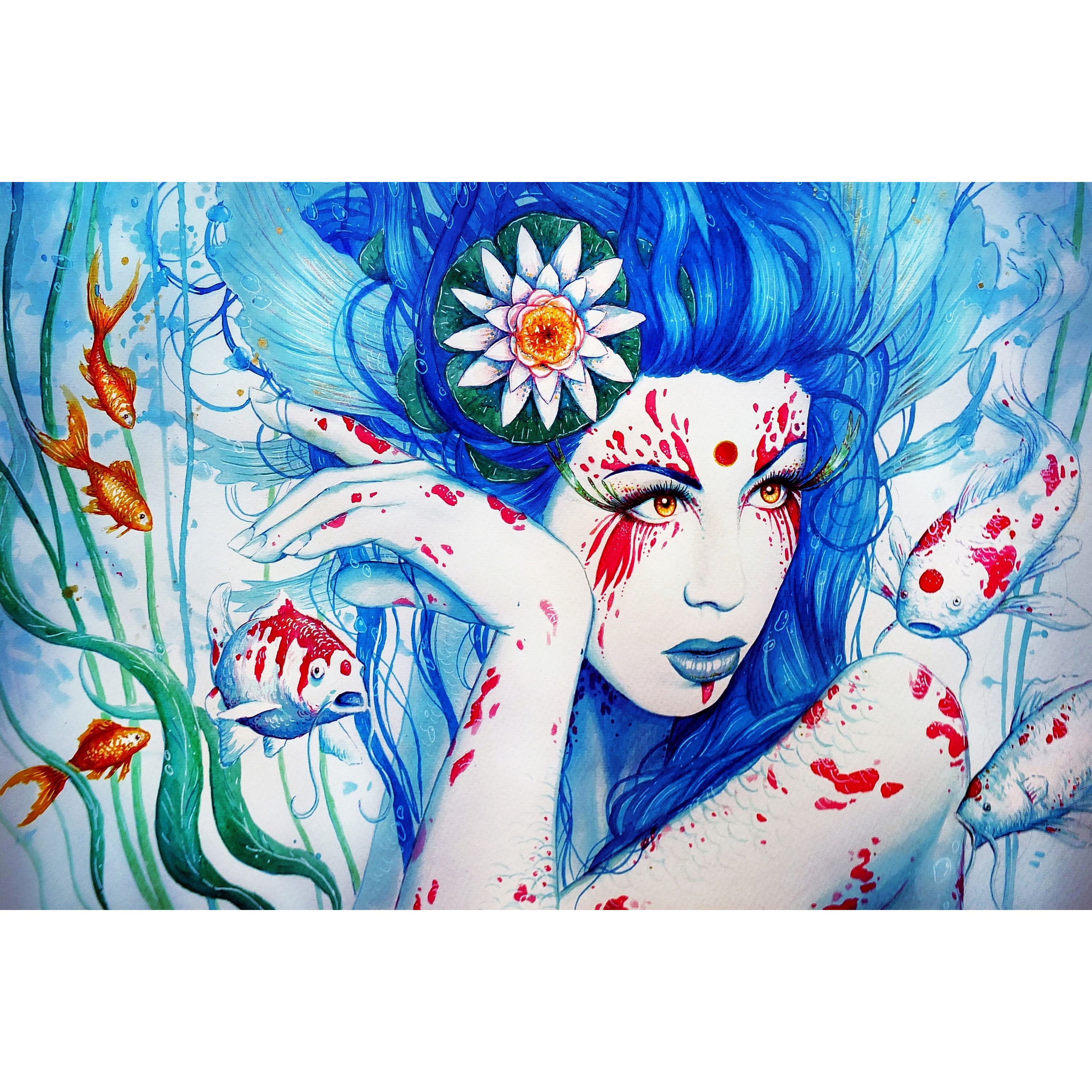 Marmont Hill "Lady Koi" Painting Print on Canvas