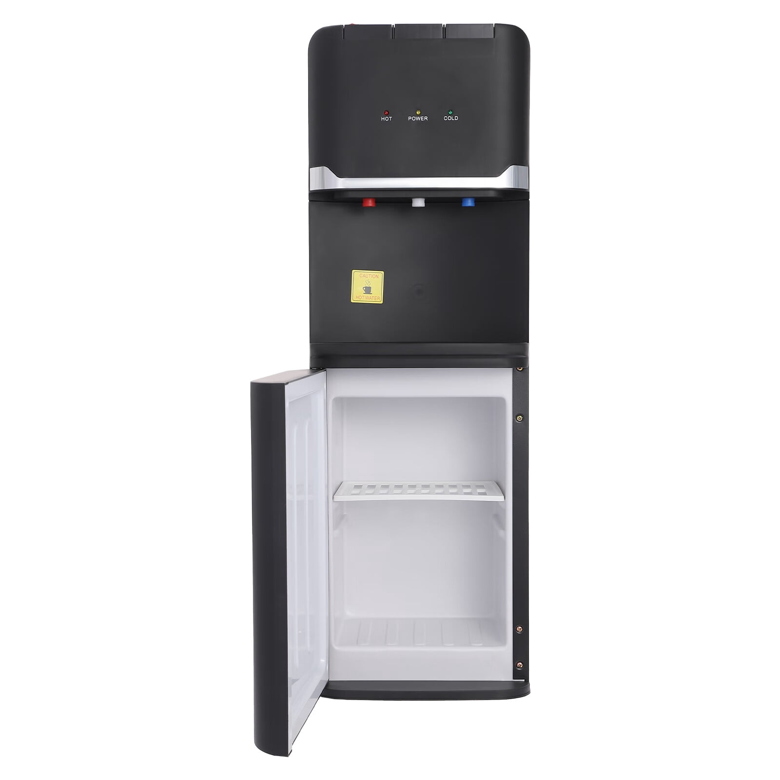 Aiqidi 550W Top Loading Water Dispenser 5 Gallon Vertical Cold and Hot Water Dispenser Home Office Dorm Anti-Scalding Design Water Dispenser with Storage Cabinet 32.68" High (Black)