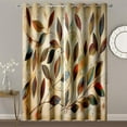 thumbnail image 2 of Brown Leaf Black Out Curtains,Bohemian Colorful Leaves Darkening Decor for Kid Bedroom,Living Room,Art Gallery Grommet Window Drapes 2 Panel Set-52"W x 45"L (Pack of 2), 2 of 7