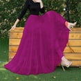 thumbnail image 5 of Tiqkatyck Tulle Skirts for Women Clearance, Women's Tulle Skirt Ruffle Multilayer Mesh A Line Tier Tutu Prom Wedding Long Tulle Skirts Holiday Skirts for Women, Skirts for Women Pink, 5 of 5