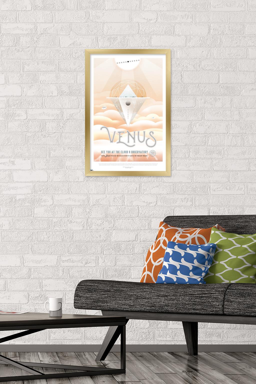 NASA - Venus Travel Poster Wall Poster, 14.725" x 22.375" Framed