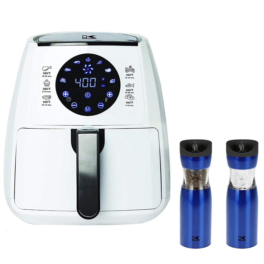 Kalorik Digital Air Fryer with Dual Layer Rack White (FT 42174 W) + 2 Pcs Gravity Salt and