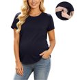 thumbnail image 2 of JWshufel Pregnancy Casual Tops for Women Maternity Short Sleeve Breathable Lightweight Shirts Tee Workout Athletic Wear, 2 of 6