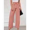 thumbnail image 2 of Pantalones anchos KORSIS para mujer, ligeros, cintura alta, rosa, 2XL, 2 of 6