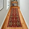 thumbnail image 2 of Extra-Long Low Pile Runner Rug Skid Resistant Backing Rug Runner Orient and Floral Red Cut to Size Roll Runner Rugs - 31 Feet x 26 Inch, 2 of 8