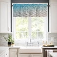 thumbnail image 2 of Sea Water Wave Curtains for Bedroom Living Room, Beach Theme Cafe Curtains Bathroom Curtains Window Rod Pocket Short Curtains Coastal Valance Curtains Kitchen Window Curtains Over Sink 54x18in,1 Panel, 2 of 6