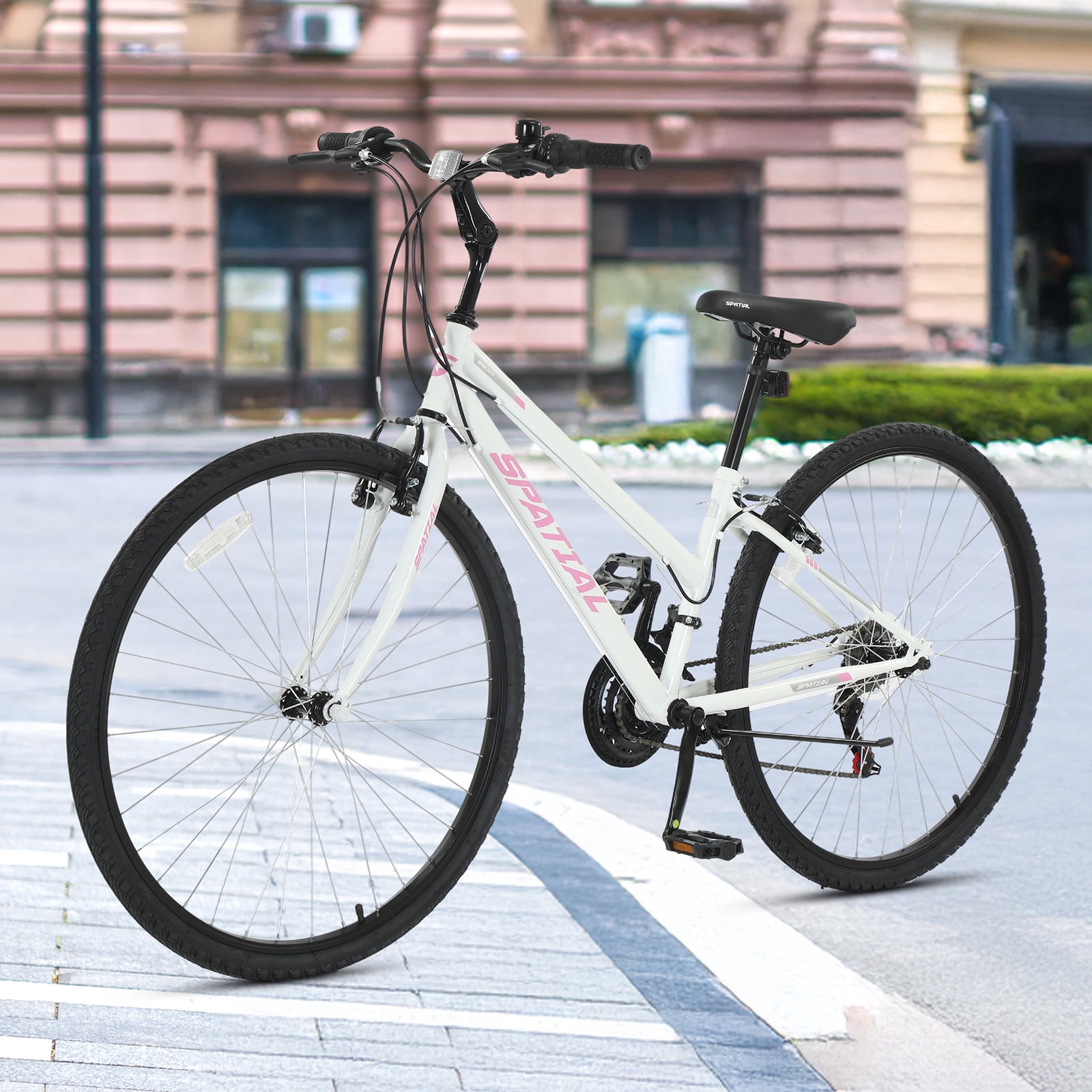 SPATIAL Hybrid Bikes,21 Speed 700C Wheel Road Bike,Hybrid Bicycle
