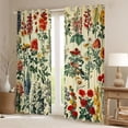 thumbnail image 2 of Manfei Retro Rustic Flower Curtains Pack of 2 (42x84 Each),Natural Plant Curtains Blackout,Vintage Country Floral Bedroom Curtains For Girls Kids,Super Cozy Room Decor, 2 of 6