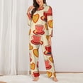 thumbnail image 2 of Kdxio Cups of Tea Women's Pajama Sets Long Sleeve Button Down Sleepwear Nightwear Soft Pjs Lounge Sets-X-Large, 2 of 7