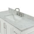 thumbnail image 6 of Ariel Stafford 55 Inch Single Rectangle Sink Vanity With Carrara White Marble Countertop W/1.5" Edge In White, 6 of 11