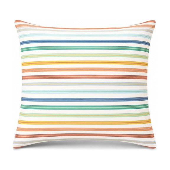 Colorful Stripe Throw Pillow Cover,Soft Square Decorative Cushion Case for Sofa Couch Balcony Patio Home Decoration
