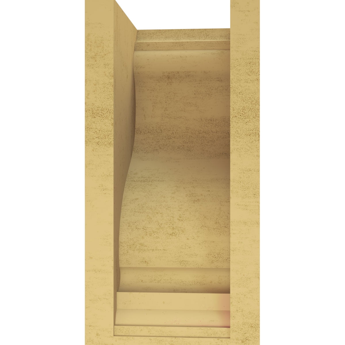 6"W x 6"D x 12"H Wide Scroll Rough Cedar Woodgrain TimberThane Corbel, Primed Tan