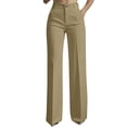 thumbnail image 5 of Dwellite Womens Dress Pants Business Casual Wide Leg Office Work Pants Stretchy Straight High Waisted Trousers Khaki XL, 5 of 6