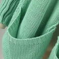 thumbnail image 4 of Ladies Winter Fashion Coat Cable Knitted Warm Outer Coat Solid Color Overcoat Mid Length Trench Coat Crew Neck Knitwear Long Sleeve Open Front Cardigan, 4 of 7