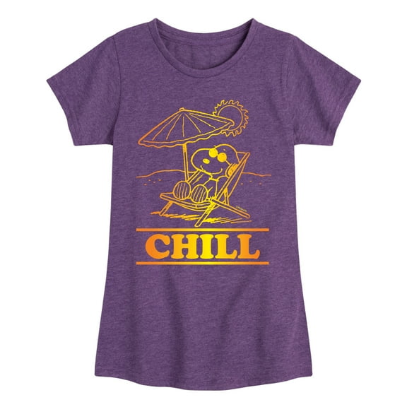 Peanuts - Chill Snoopy - Toddler And Youth Girls Short Sleeve Graphic T-Shirt