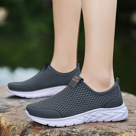

WNG Fashion Spring and Summer Women Sports Shoes Flat Bottom Lightweight Flying Mesh Breathable Comfortable Solid Color Casual Style