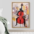 thumbnail image 3 of IDEA4WALL Framed Canvas Print Wall Art Cellist Playing Cello Wall Decor Vintage Classic Colorful Print Street Artisc Artwork Multicolor Contemporary for Home Decoration - Natural 24"x36", 3 of 5