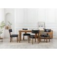 thumbnail image 2 of Guyou Dining Chairs Set of 2, Mid-Century Modern PU Upholstered Kitchen Chairs with Curved Backrest, Wooden Side Chairs for Dining Kitchen Living Room Bedroom, Black, 2 of 12