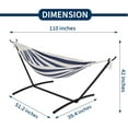 thumbnail image 2 of Senfot Soft Hammock, Iron + Cloth Bag, Single Person Soft Hammock for Outdoor Patio Backyard Blue White, 2 of 9