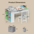 thumbnail image 3 of Kids Art Table and Chair Set, Asofer Kids Activity Table with Storage Adjustable Easel, for Playing Painting Studying Crafting, White/Gray, 3 of 11