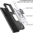 thumbnail image 2 of Case for Samsung Galaxy S21 Ultra 5G, Military Grade Armor Ring Holder Case Ultra Slim Shockproof TPU Bumper Hard PC Case Rotatable Ring Kickstand Cover for Galaxy S21 Ultra 5G - Silver, 2 of 14