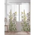 thumbnail image 2 of Sheer Curtains 84 Inches Long 2 Panels Set for Living Room, Watercolor Flowers Semi Sheer Curtains for Windows, Vintage Country Floral Leaves Spring Voile Window Treatments Rod Pocket Curtain, 2 of 7