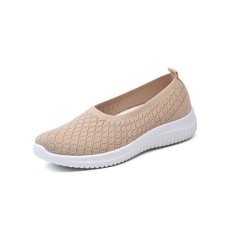 

Women s Lightweight Round Toe Comfort Shoe Sports Breathable Slip On Sneakers Women Anti-Slip Walking Shoes