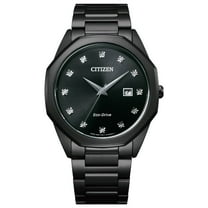 Citizen Eco-Drive Octagon Diamond Black Dial Watch BM7495-59G