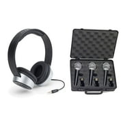 3 Pack Samson R21 Dynamic Microphone SR450 Closed Back Headphone Bundle