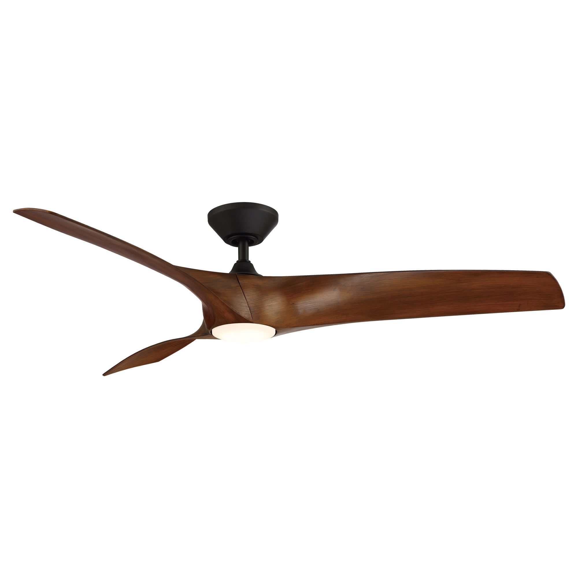 Zephyr 62" Matte Black/Distressed Koa Dimmable LED Smart Ceiling Fan with Remote Control