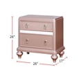 thumbnail image 2 of Simple Relax 2 Drawers Wooden Nightstand with Mirror Trim Rose Gold, 2 of 5