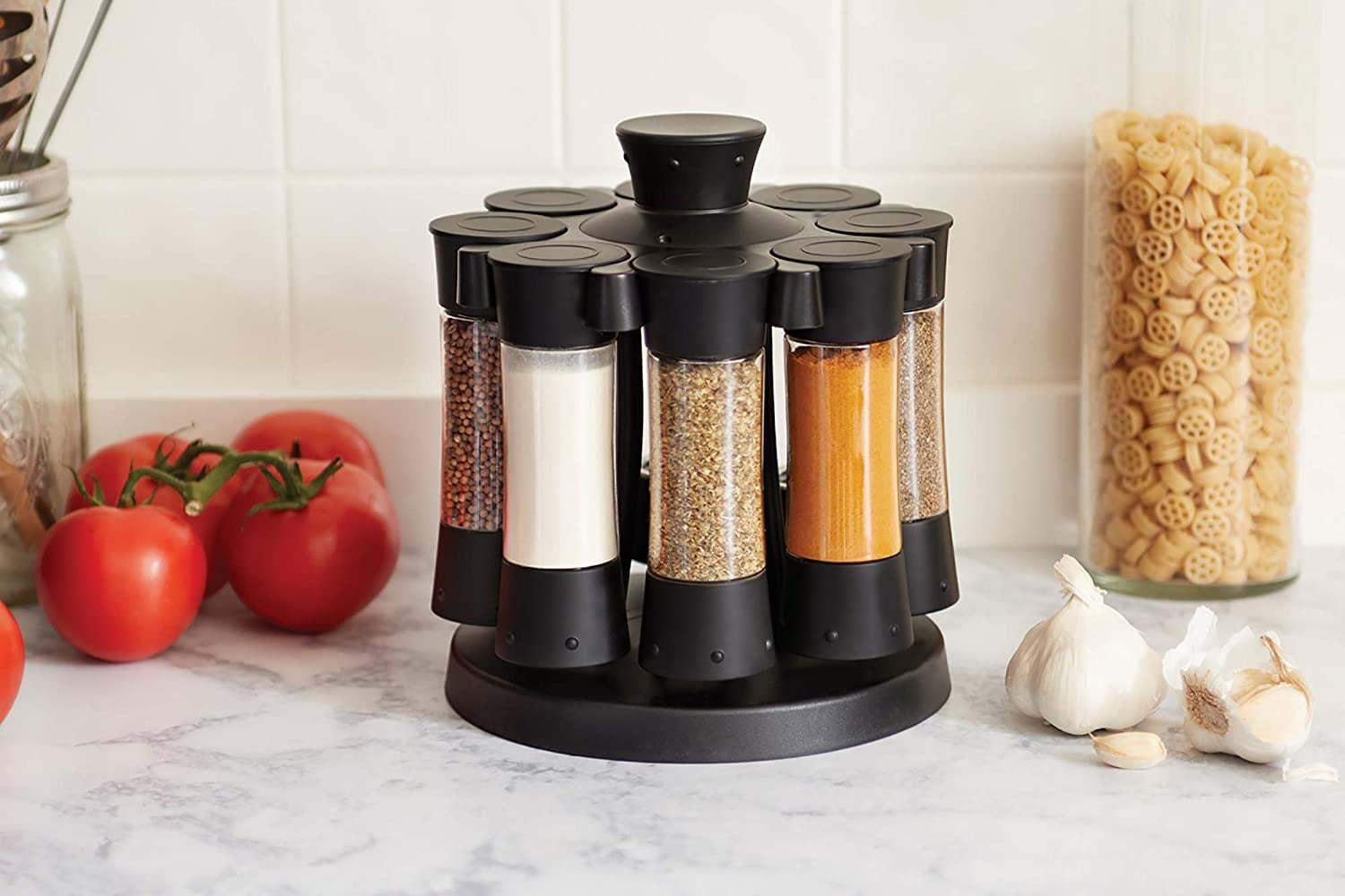 .com: KitchenArt 25000 Auto Measure Spice Carousel without Spices,  White: Spice Racks: Kitchen & Dining