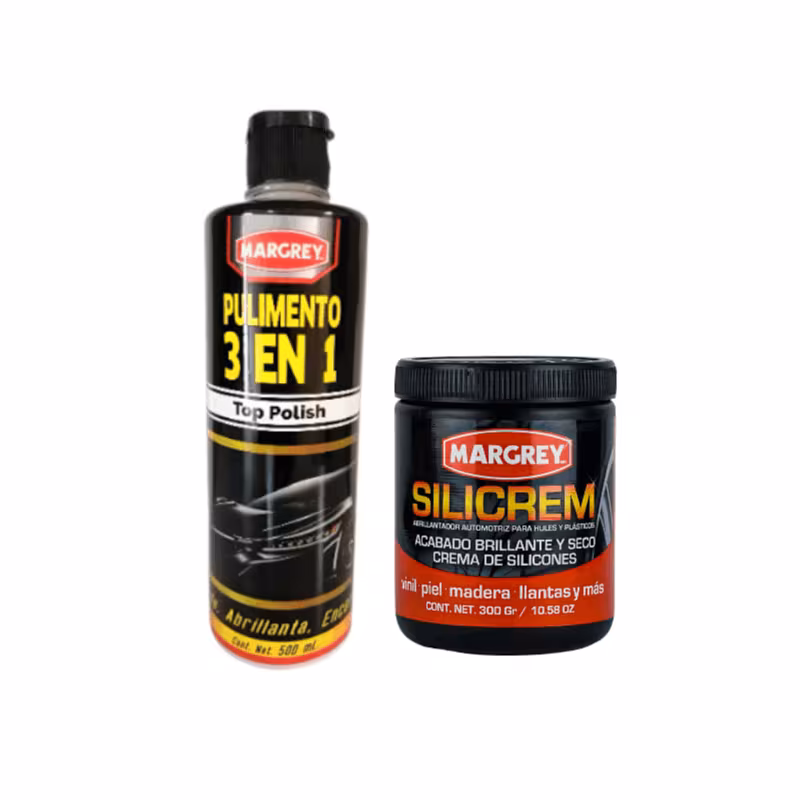 thumbnail image 1 of Combo Margrey Pulido y Abrillantado Automotriz | Silicrem 300 g + Polish 3 en 1, 1 of 1