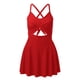 thumbnail image 3 of WILLBEST Traje de Baño de Natación para Mujer, Traje de Baño de Una Pieza con Falda Recortada y Cuello En V, Cruzado con Lazo En La Espalda, Trajes de Baño, 3 of 4