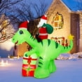thumbnail image 1 of Costway 8FT Inflatable Christmas Santa Claus Dinosaur LED Lighted Decoration Gift Boxes, 1 of 10