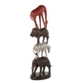 thumbnail image 6 of 6" x 21" Black Polystone Stacked Safari Animals Sculpture with Round Base, by DecMode, 6 of 9