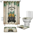 thumbnail image 2 of ZHANZZK Farm Fresh Pineapple 4 Piece Bathroom Set Shower Curtain Bath Rug Contour Mat and Toilet Lid Cover, 2 of 8