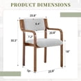 thumbnail image 6 of 5-Piece Dining Set With 42" Round Table and 4 Light Gray Fabric Chairs for Dining Room, 6 of 8