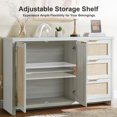 thumbnail image 4 of OAKHAM Rattan Sideboard Buffet, 3 Drawer Storage Cabinet for Living Room, Entryway, Pale Oak, 4 of 6