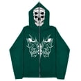 thumbnail image 1 of Sudadera de calavera oscura Y2K europea y americana, sudaderas con capucha para hombres y mujeres, sudadera gótica para parejas Harajuku, sudadera de Cremallera larga de gran tamaño, 1 of 4