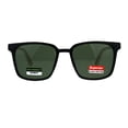thumbnail image 2 of Mens Bamboo Wood Oversize Rectangular Horn Rim Sunglasses Black Green, 2 of 4