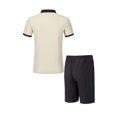 thumbnail image 4 of Pantalones Cortos para Hombre Conjunto de Trajes de 2 Piezas, Moda Mock Bolsillo Botón de Color Sólido Solapa Tops Cortos de Cintura Elástica, 4 of 5