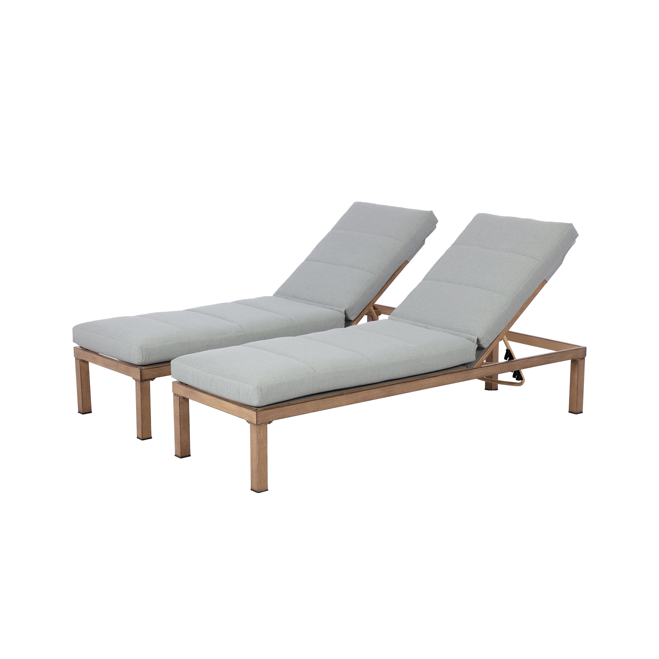 Better Homes & Gardens Marlow Adjustable Chaise Loungers, Grey, 2-Pack