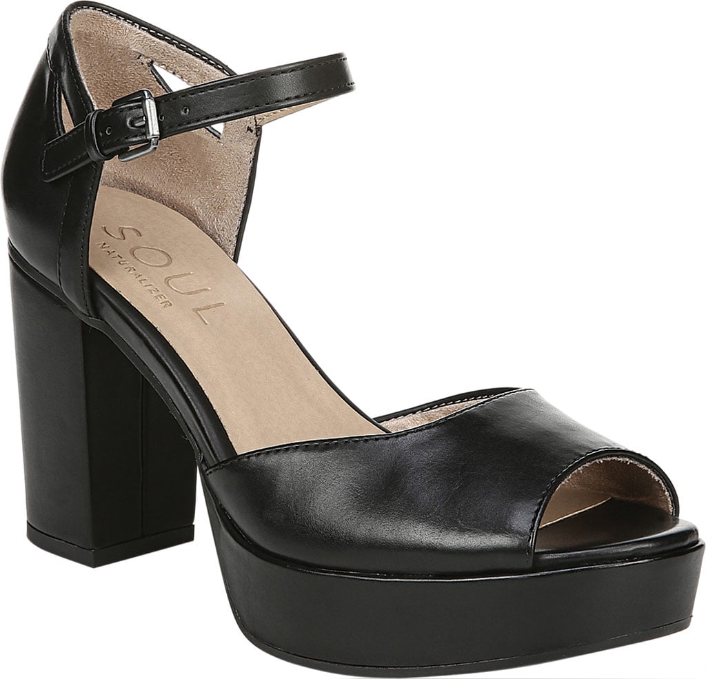 naturalizer black platform sandals