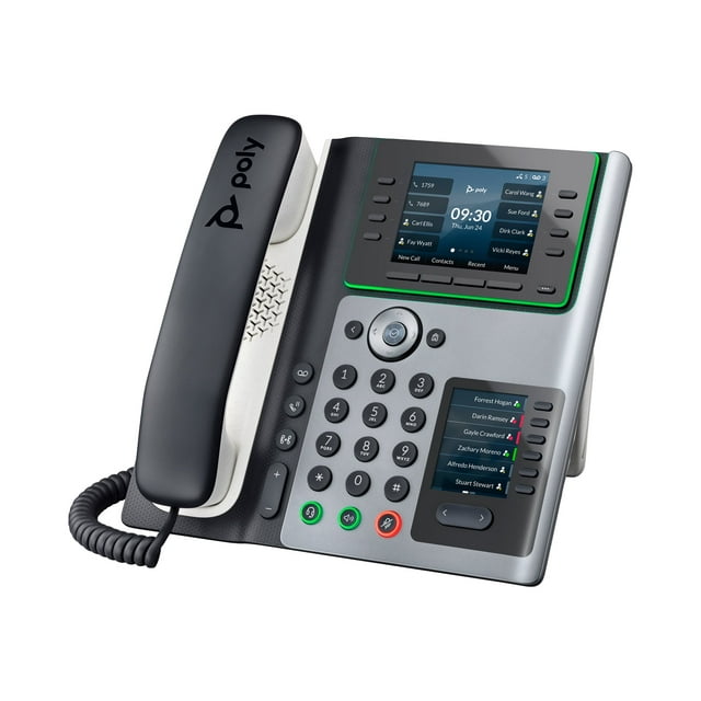 Poly Edge E450 - Téléphone VoIP avec Identification de l'Appelant/attente d'Appel - Capacité d'Appel à 3 Voies - SIP, SDP