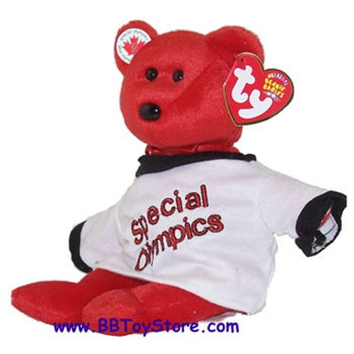 TY Beanie Baby CANADA the Bear (Special Olympics w/ White Shirt & Pin